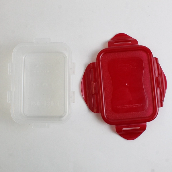Lot of 3 Lock & Lock 350 ml to 800 ml Food Containers Red Lids