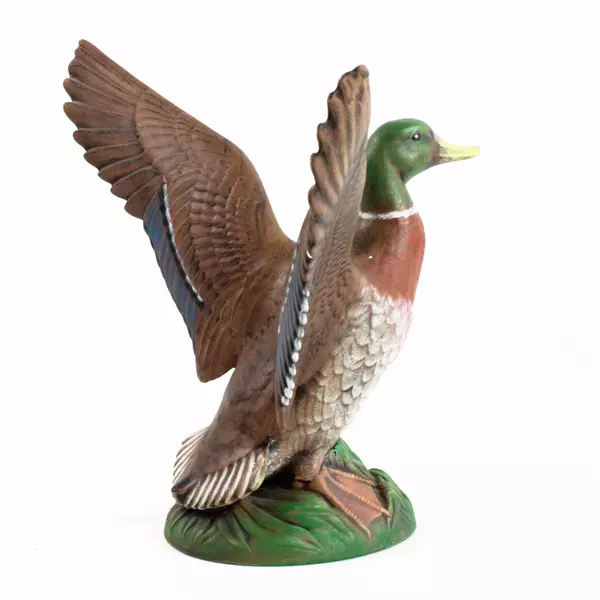 Vintage Holland Mold Ceramic Mallard Duck Taking Flight 1980s Figurine Signed