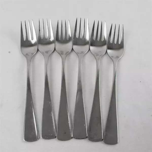 Set of 6 Oneida Community Stainless Phoenix Pattern Salad Forks 6 5/8"  Glossy