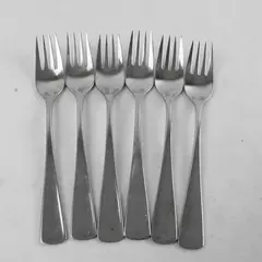 Set of 6 Oneida Community Stainless Phoenix Pattern Salad Forks 6 5/8"  Glossy