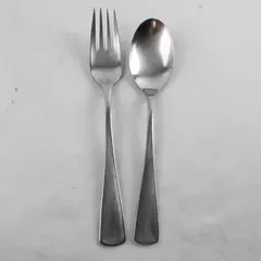 Lot of 2 Oneida Phoenix Flatware Fork & Oval Soup Spoon Glossy 7.25in