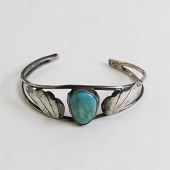 Hand Crafted Silver And Turquoise Cuff Bracelet