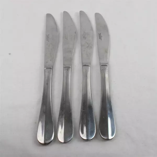 Set of 4 Cambridge Silver Aurora Modern Stainless Dinner Knives 9"