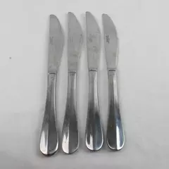 Set of 4 Cambridge Silver Aurora Modern Stainless Dinner Knives 9"