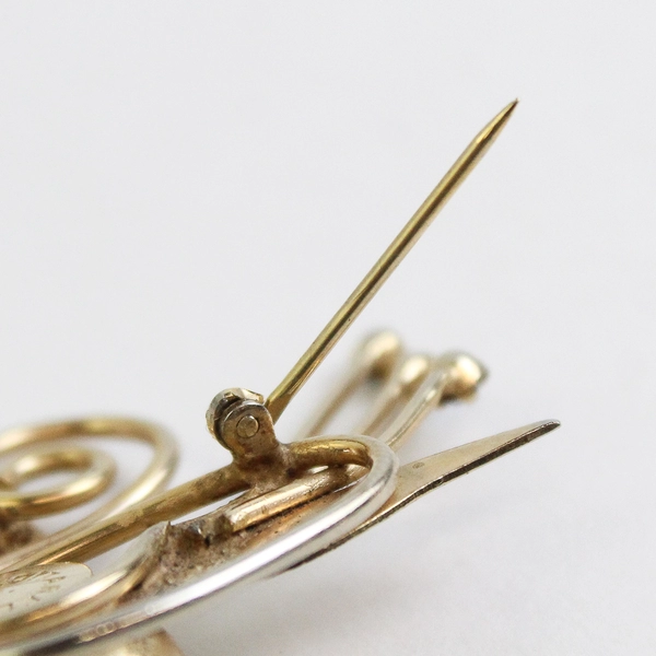 Vtg Scitarelli By Phyllis Gold Tone Swan Rhinestone Brooch