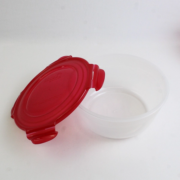 Set of 6 Lock & Lock 100 ml to 2.1 L Plastic Food Storage Bowls Red Lid