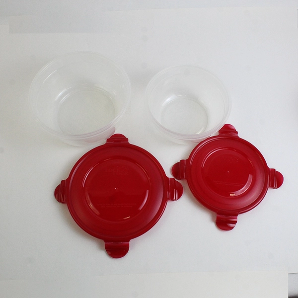 Set of 6 Lock & Lock 100 ml to 2.1 L Plastic Food Storage Bowls Red Lid