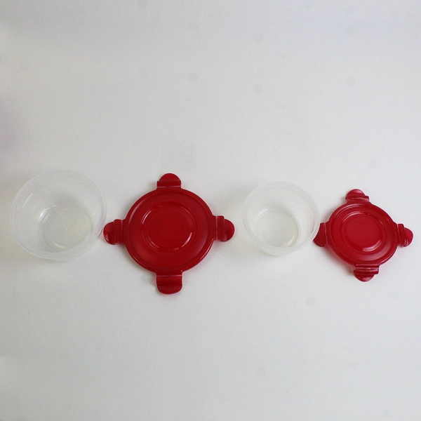 Set of 6 Lock & Lock 100 ml to 2.1 L Plastic Food Storage Bowls Red Lid