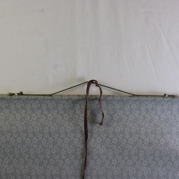 Vintage Japanese Art Hanging Scroll with Black and White Cat