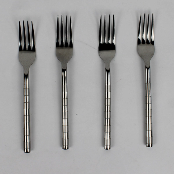 Set of 4 Cambridge 18/10 Stainless Glossy Satin Salad Forks Leigh-Sand Pattern 