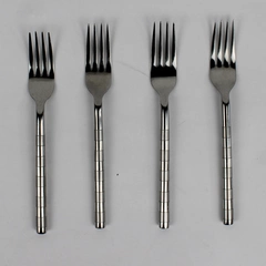Set of 4 Cambridge 18/10 Stainless Glossy Satin Salad Forks Leigh-Sand Pattern 