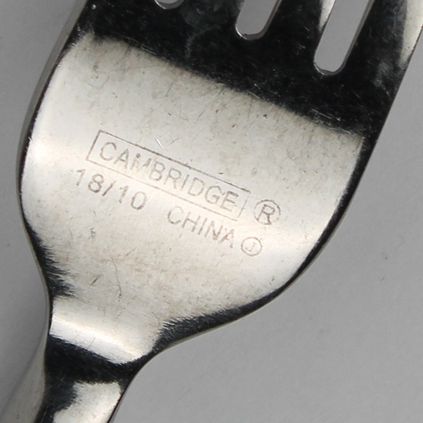 Set of 4 Cambridge 18/10 Stainless Glossy Satin Salad Forks Leigh-Sand Pattern 