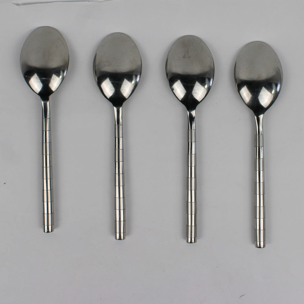 Set of 4 Cambridge 18/10 Stainless Glossy Satin Oval Soup SS Leigh-Sand Pattern