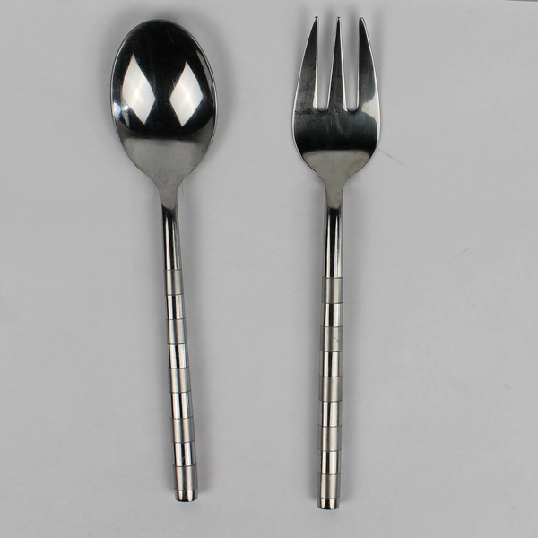 Cambridge Leigh-Sand Stainless 18/10 Glossy Satin Serving Spoon Cold Meat Fork