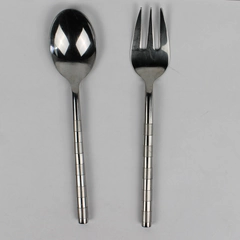 Cambridge Leigh-Sand Stainless 18/10 Glossy Satin Serving Spoon Cold Meat Fork