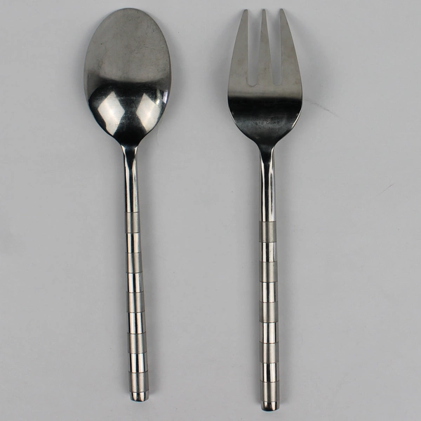 Cambridge Leigh-Sand Stainless 18/10 Glossy Satin Serving Spoon Cold Meat Fork