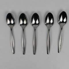 Lot of 5 Cambridge Silver Stainless Steel Oval Soup Spoons Lumina Sand Pattern