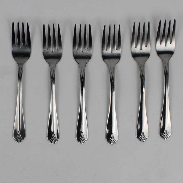 Set of 6 Cambridge Silver Krysten Pattern Stainless Steel Salad Forks 6.5 Inch