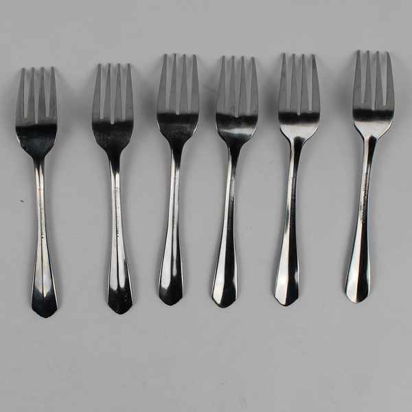 Set of 6 Cambridge Silver Krysten Pattern Stainless Steel Salad Forks 6.5 Inch