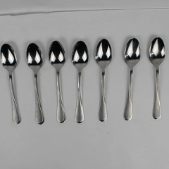 Lot of 7 Cambridge Silver Gravity Sand Oval Soup Spoon Stainless 8" Satin Glossy