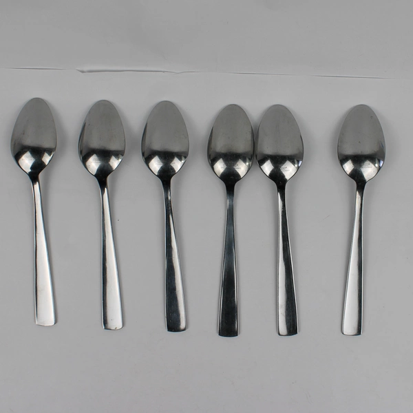 Set of 6 Cambridge Silver Grasmere-Sand Pattern Oval Soup Spoons Stainless Rare