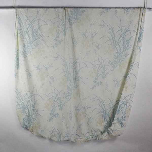 Perma-Press Percale Blue Plant/Floral Patterned Fitted Sheet Queen Size