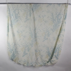 Perma-Press Percale Blue Plant/Floral Patterned Fitted Sheet Queen Size