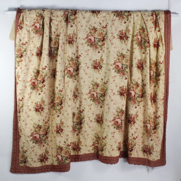 Waverly Home Orange/Red Floral Comforter 100" x 86" Cotton/Polyester