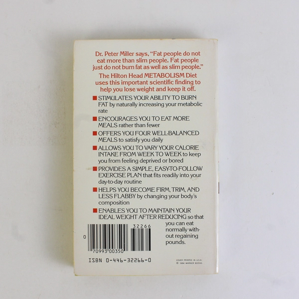 The Hilton Head Metabolism Diet by Peter M Miller 1984 Paperback