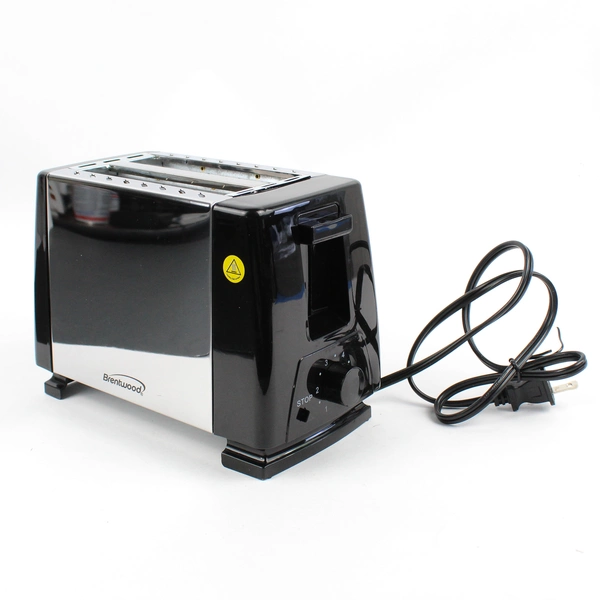 Brentwood 2-Slice Toaster In Stainless Steel & Black Model TS-280S (120V)