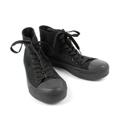 Unbranded Athletic Canvas High Tops Solid Black Color ZY-K22209 US Size 8W/6W