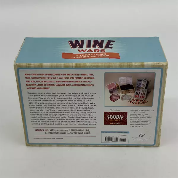 2009 Chronicle Books Wine Wars Trivia Game By Joyce Lock