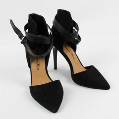 Penny Loves Kenny Black Suede 4" Heel Strappy Women's Size 6.5