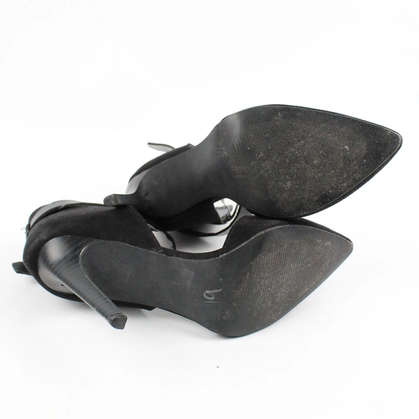 Penny Loves Kenny Black Suede 4" Heel Strappy Women's Size 6.5