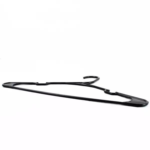 Lot of 10 Plastic Black Tubular Clothes Hangers w/ Shoulder Notches