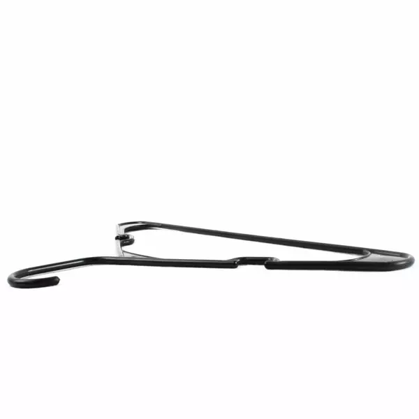 Lot of 10 Plastic Black Tubular Clothes Hangers w/ Shoulder Notches