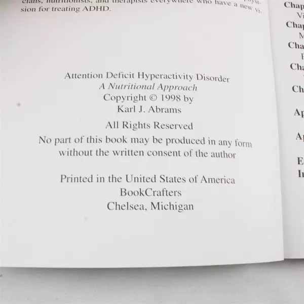 Attention Deficit Hyperactivity Disorder A Nutritional Approach Paperback 