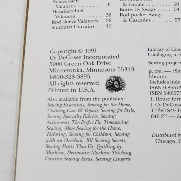 Vintage Singer Sewing Projects for the Home Book 1991 Paperback