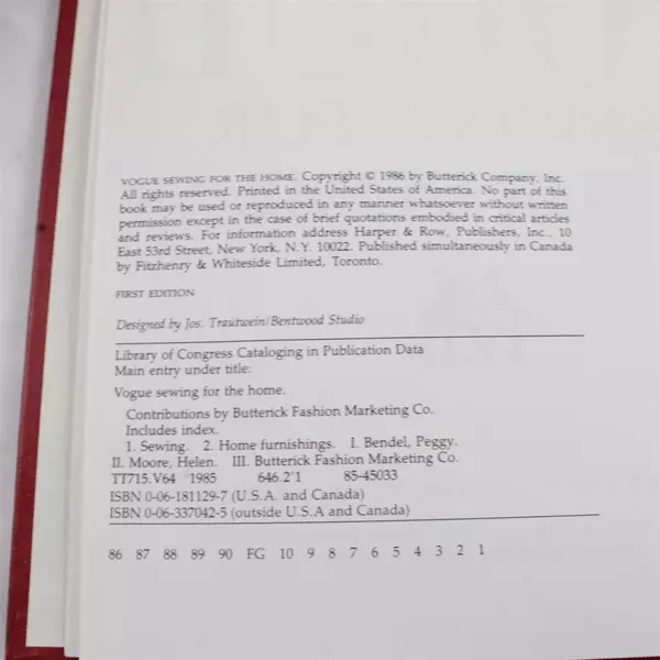 Vogue Sewing for the Home 1st Edition Hardcover Book Good Condition Vintage