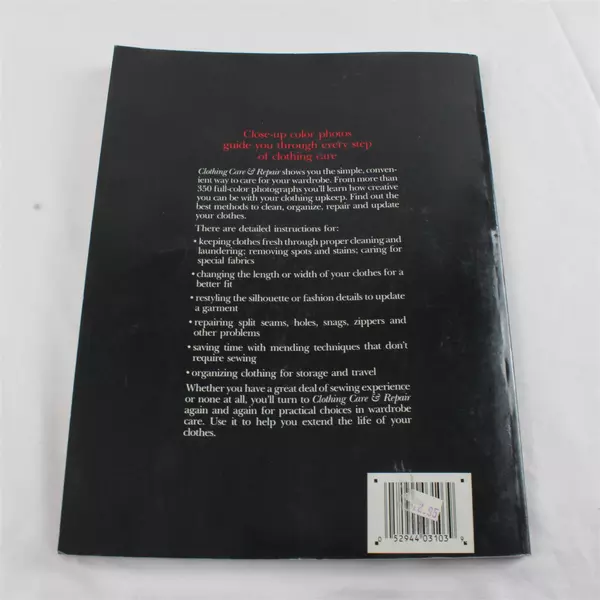 Clothing Care and Repair Singer Sewing Reference Library Paperback Book
