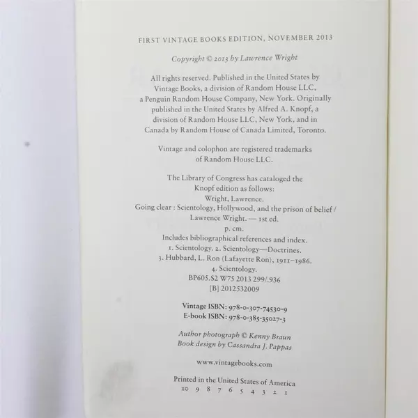 Going Clear: Scientology Hollywood & the Prison of Belief by Lawrence Wright PB