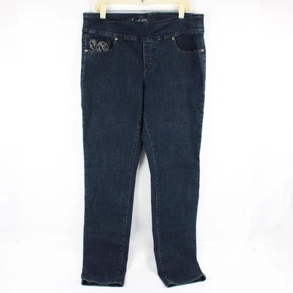 Ethyl Women's 12 Y2K Rhinestone Filigree Decorated Skinny Jeans