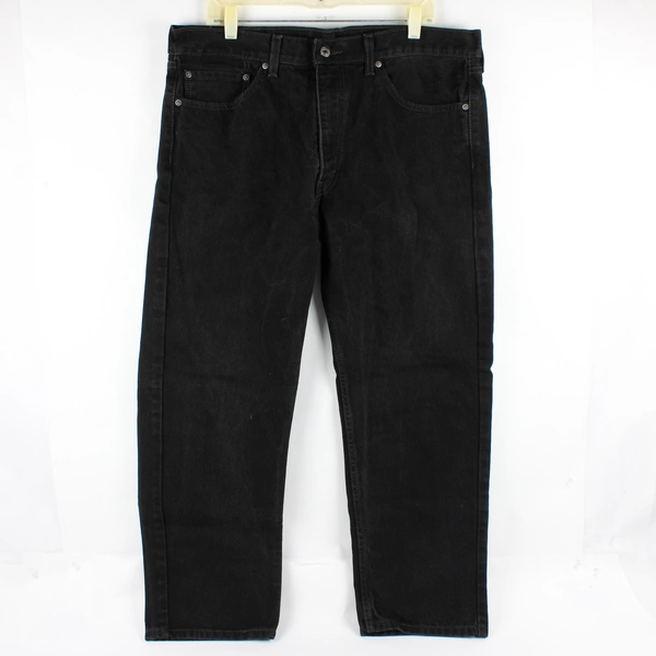 Levis 505 Men's 38x29 Black Straight Leg Denim Jeans