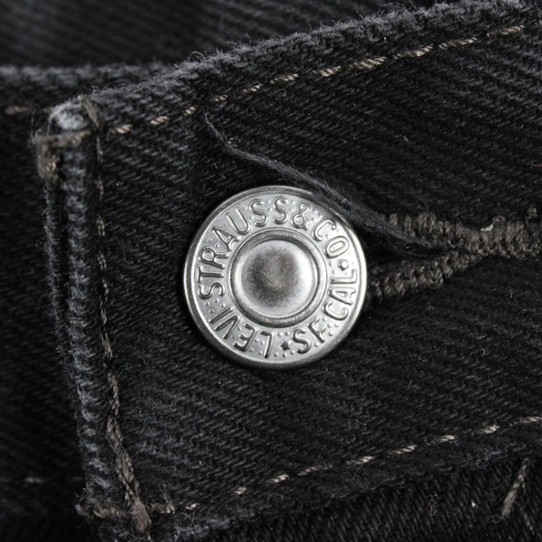 Levis 505 Men's 38x29 Black Straight Leg Denim Jeans