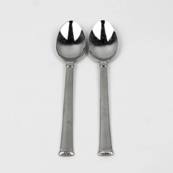 Lot of 2 Retroneu Xena Frost Pattern 18/10 Stainless Oval Soup Spoons 7.75 Inch