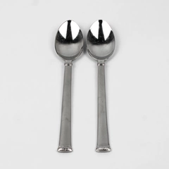 Lot of 2 Retroneu Xena Frost Pattern 18/10 Stainless Oval Soup Spoons 7.75 Inch