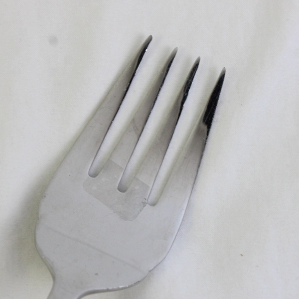 A Retroneu Rochelle Frost Pattern Stainless Cold Meat Serving Fork 9 Inches