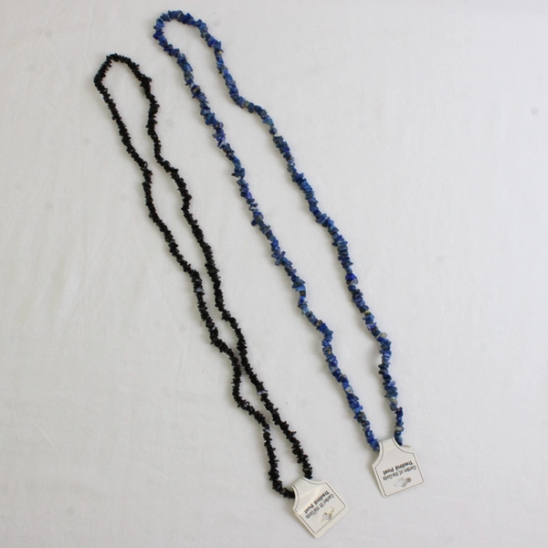 Lot of 5 Small Gemstone Stringed Beads Purple, Black, and Blue