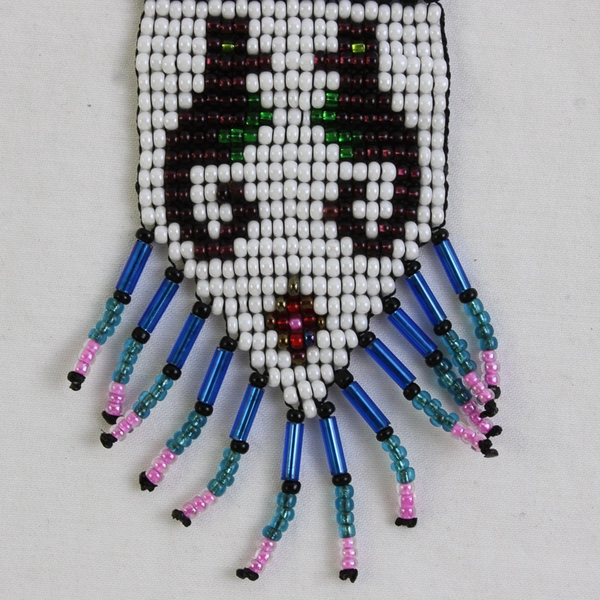 Colorful Tribal Beaded Necklace Woven Macrame Seed Bead Seahorse Design 12"