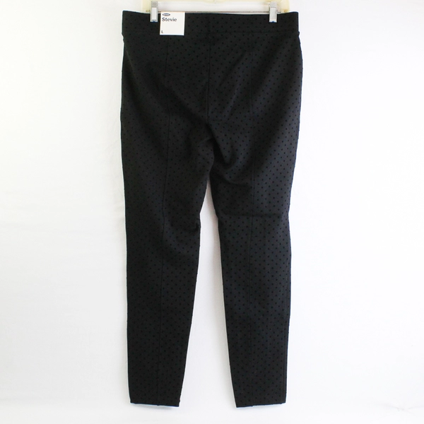 NWT Old Navy Stevie Ankle Pants Black Polka Dot Pattern Women's Large